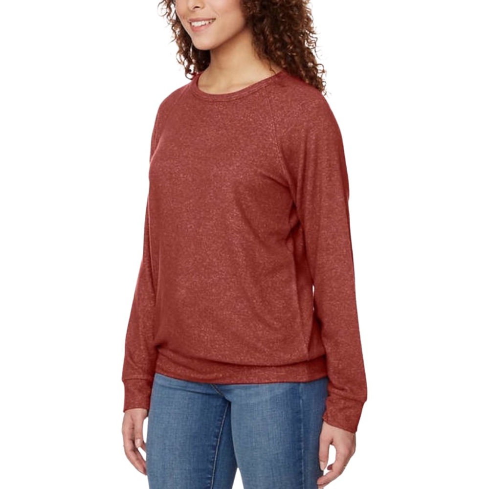 Buffalo David Bitton Ultra Soft Relaxed Fit Long Sleeve Pullover - XS - Rust Red